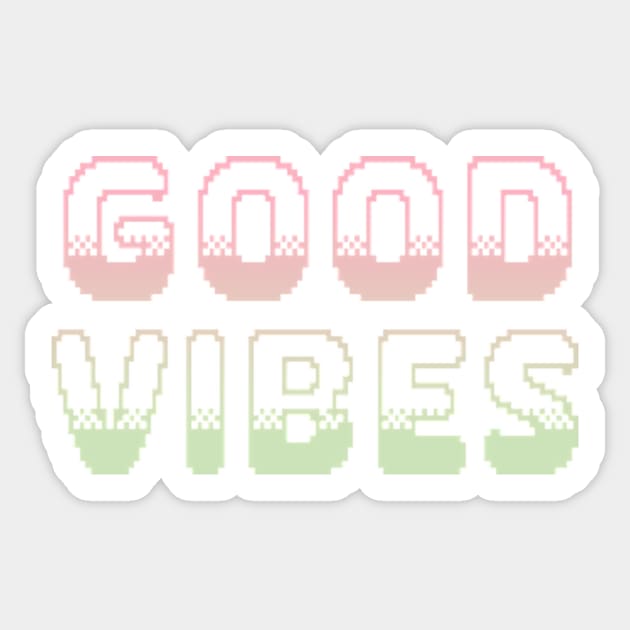 Good Vibes Classic Video Game Graphic Lime Peach Gradient Sticker by ArtHouseFlunky